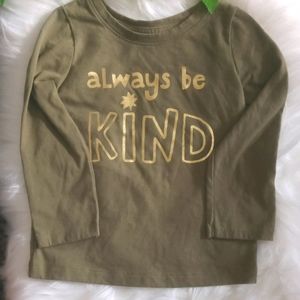 Toddler girls Forest Green Be Kind Shirt